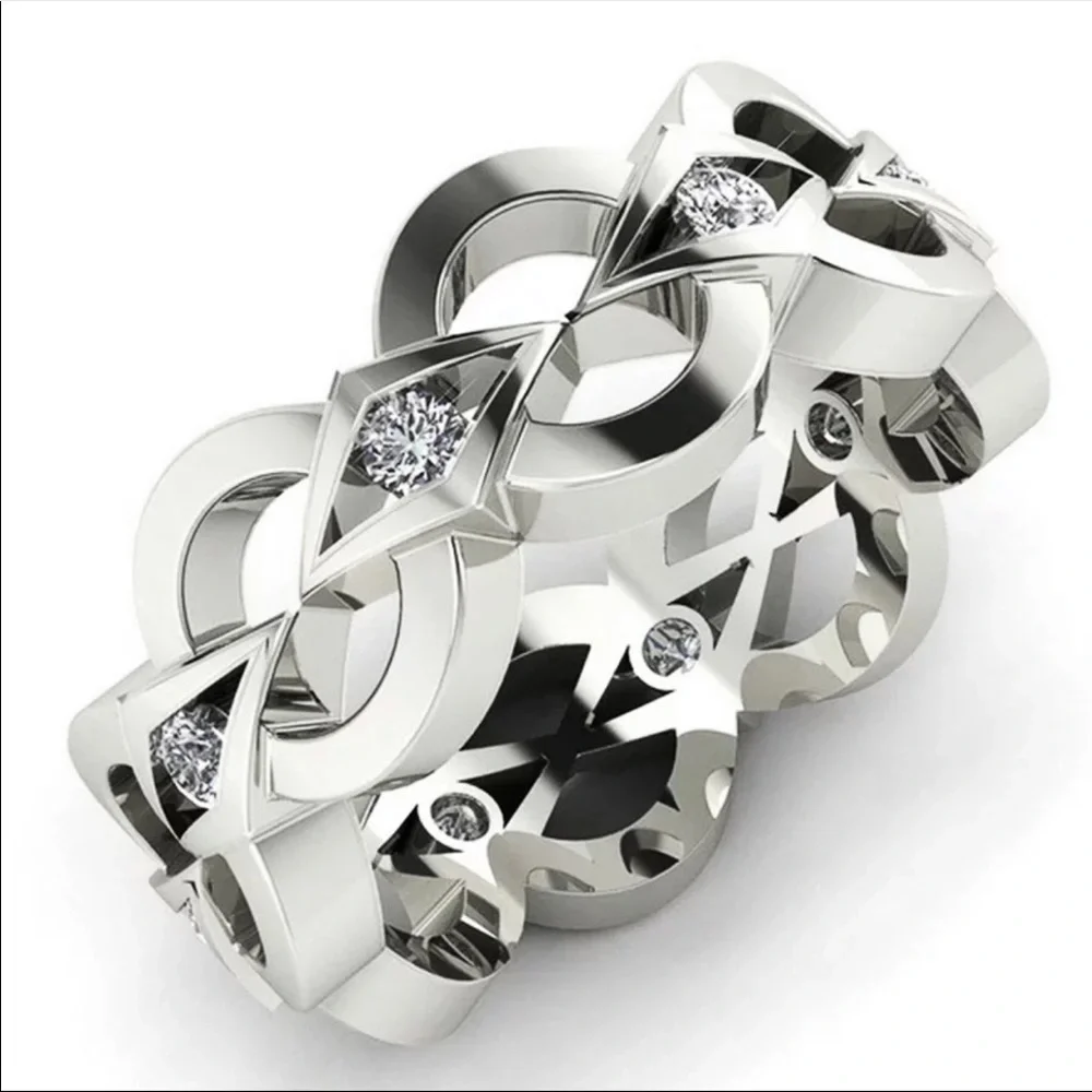 New Women’s 925 Silver Beautiful Diamond Ring - Picture 3 of 3